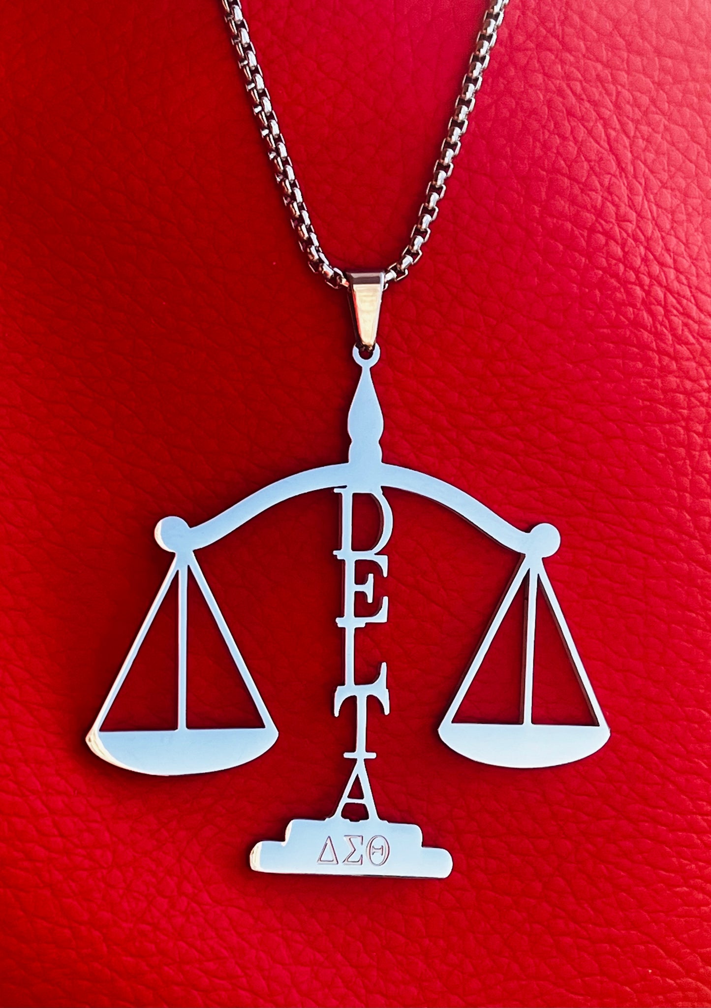Delta Justice Scale Pendant & Necklace